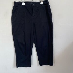 Coldwater Creek Size 10 Cotton Stretch Capri Short Pants Black Straight legs